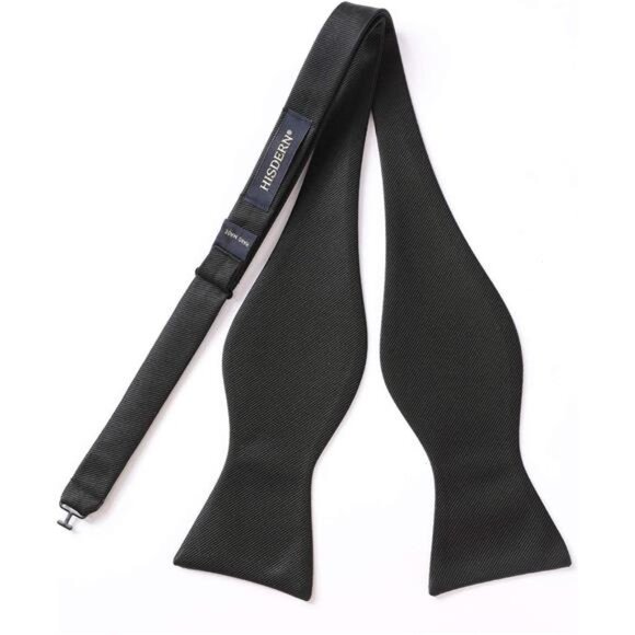 Bow Ties for Men Solid Color Self Tie Bow Tie Pocket Square Set Classic Formal - Picture 4 of 7